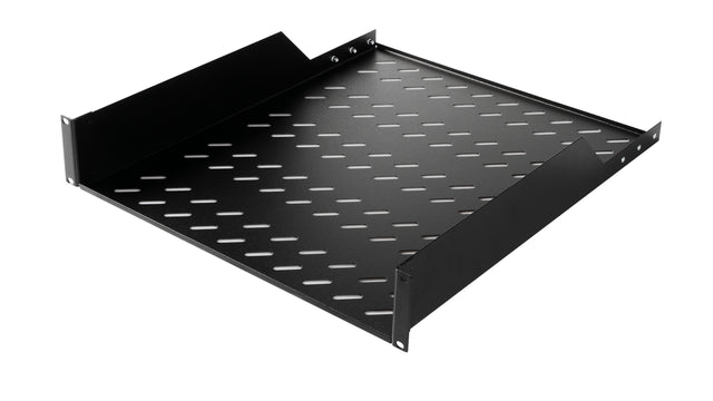 19" Fachboden Fix, 2HE, bis 30kg Last, T=550mm, Low Profile