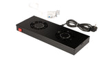 Foto: Lüfter 19", 1HE, 2-fach, Analog Thermostat, RAL9005