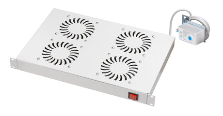 Foto: Lüfter 19", 1HE, 4-fach, Analog Thermostat, RAL7035