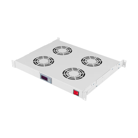 Foto: Lüfter 19", 1HE, 4-fach, Digital Thermostat, RAL7035