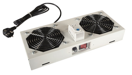 Foto: Dach-Lüfter 2-fach für S-RACK, Analoger Thermostat, RAL7035