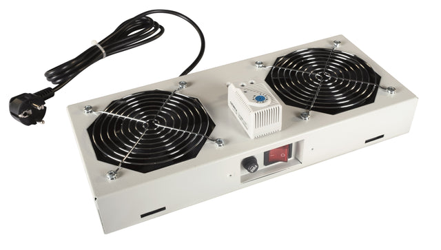 Foto: Dach-Lüfter 2-fach für S-RACK, Analoger Thermostat, RAL7035