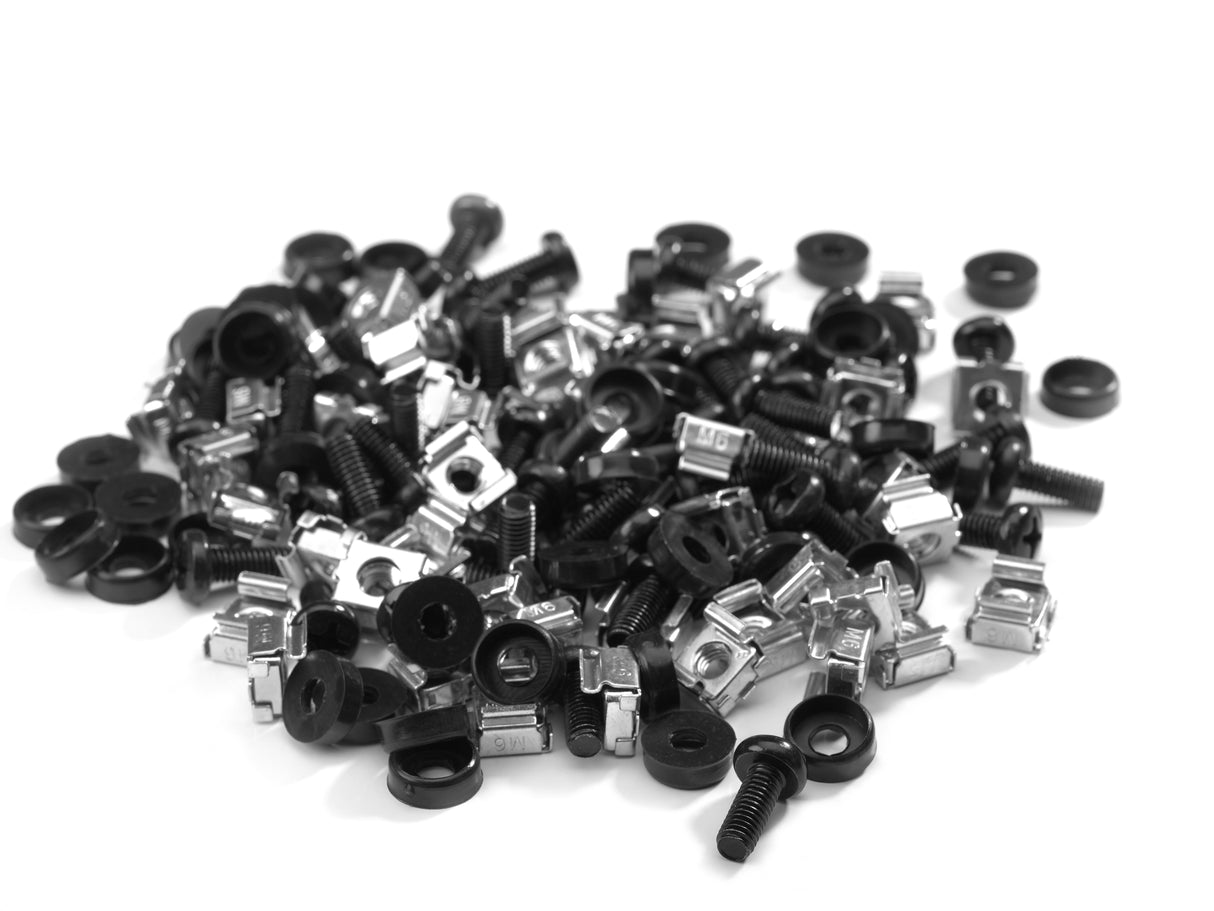 Käfigmutter Set M6, je 50x Muttern, Schrauben, Beilagscheibe