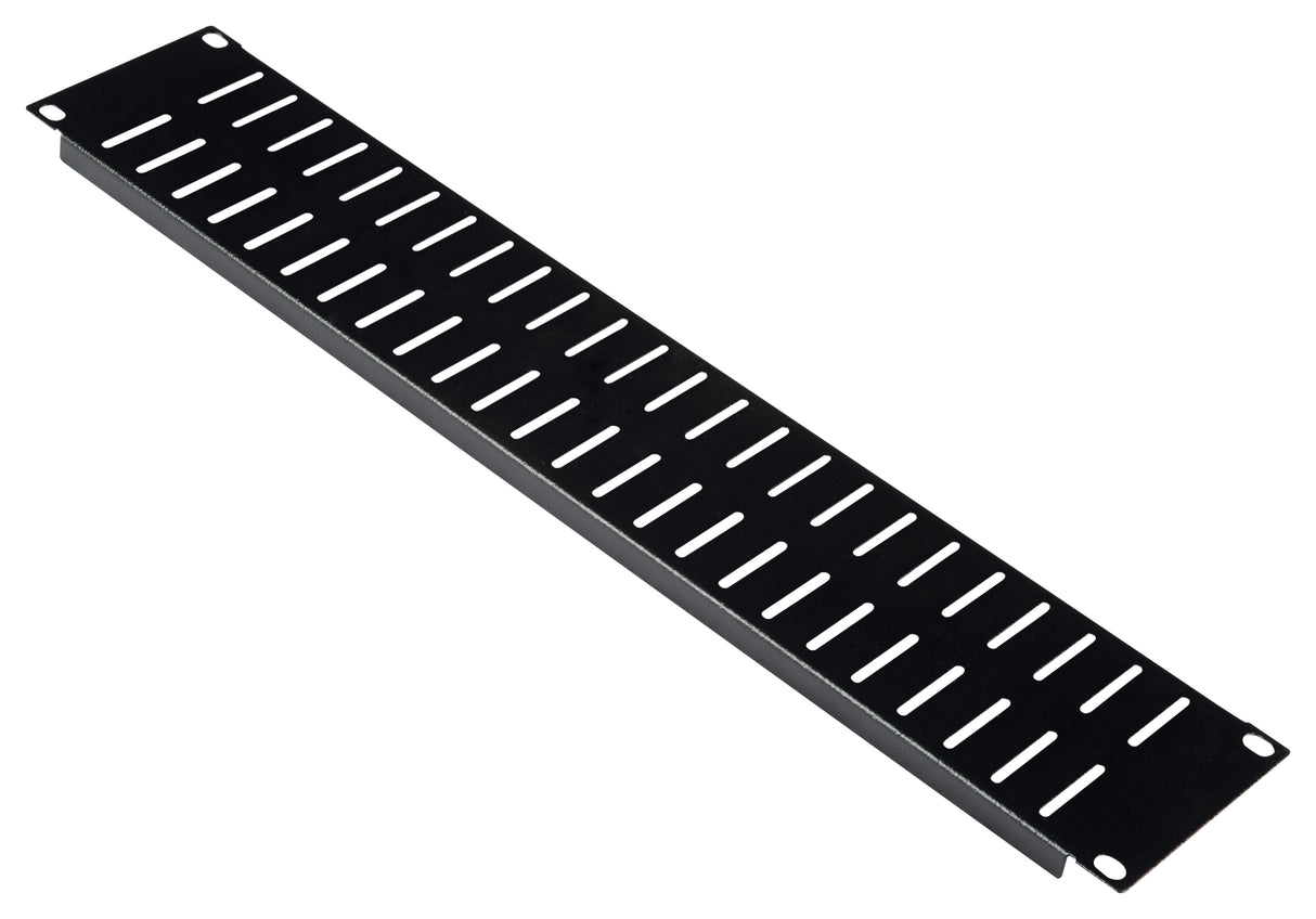 Blindplatte Stahl, geschraubt, belüftet, 19", 2HE, RAL9005