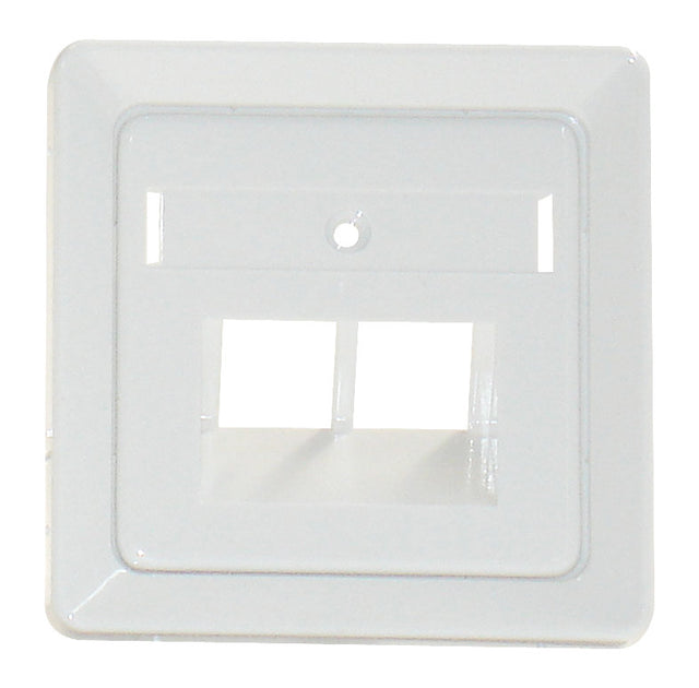 Foto: Zentralplatte mit Schriftfeld für UAE 2xRJ45 Kat 3/5 rw.