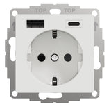 Foto: Steckdoseneinsatz mit USB Typ A+C, 2,4A, reinweiß