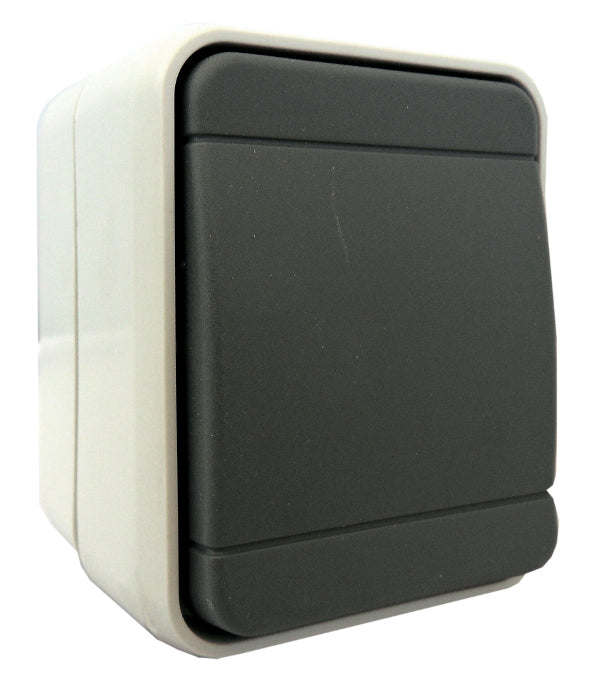 Foto: AP IP44 Universaltaster, 1 Wechsler, Steckklemme, basaltgrau