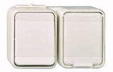 AP IP44 Kombi Universalschalter und Steckdose, waagrecht, bg