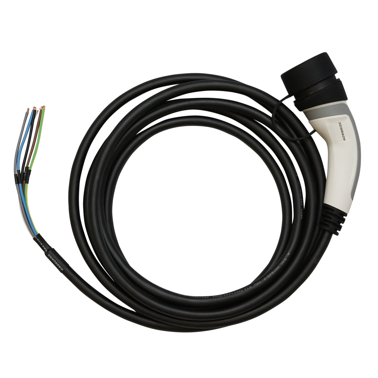 Ladekabel Typ2, 20A, 3-phasig, 7,5m lang mit offenem Ende