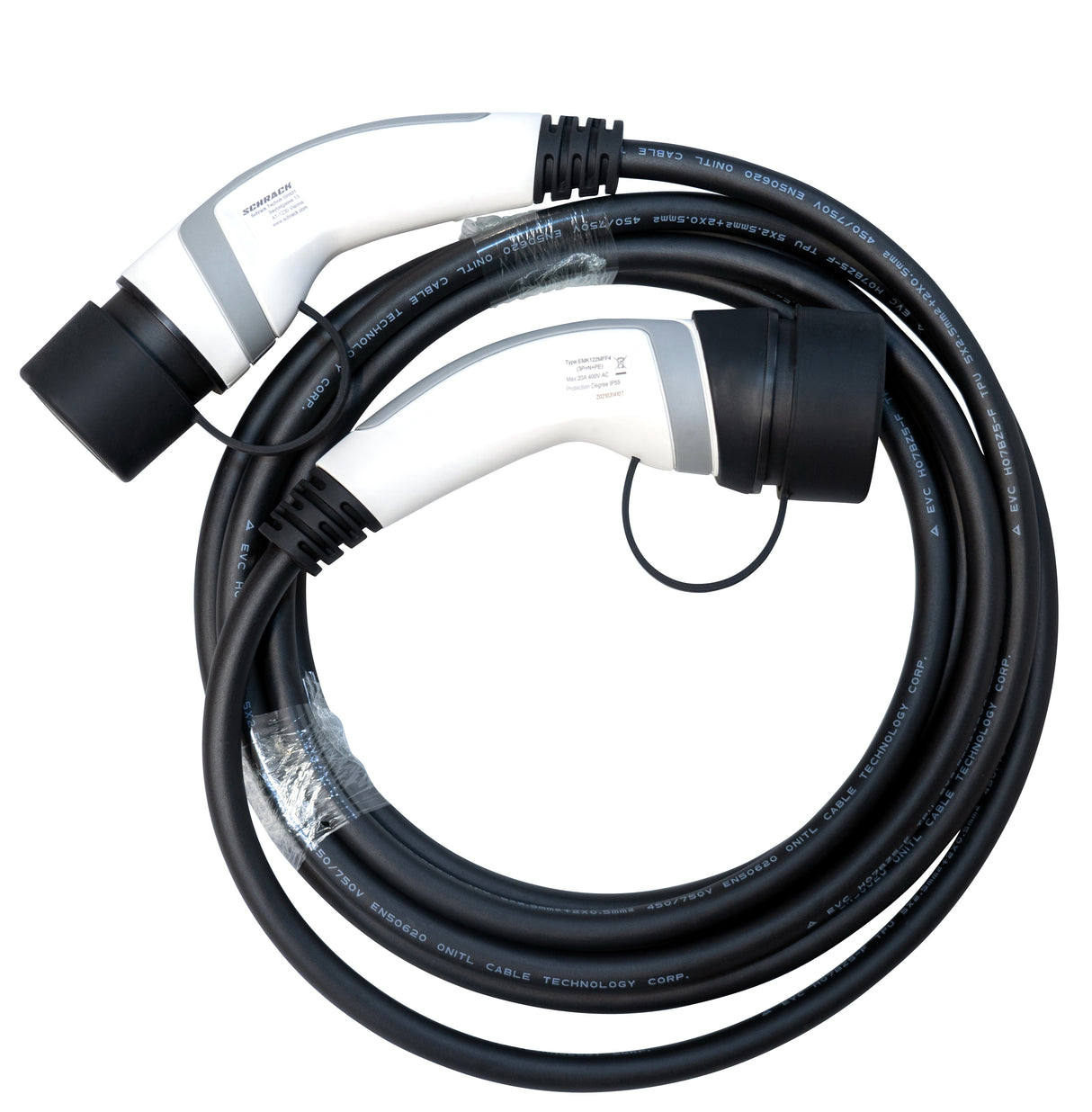 Ladekabel Typ2 zu Typ2, 20A, 3-phasig, 5m lang mit Tasche