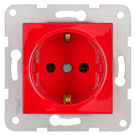 Steckdose, Schraubklemmen, rot