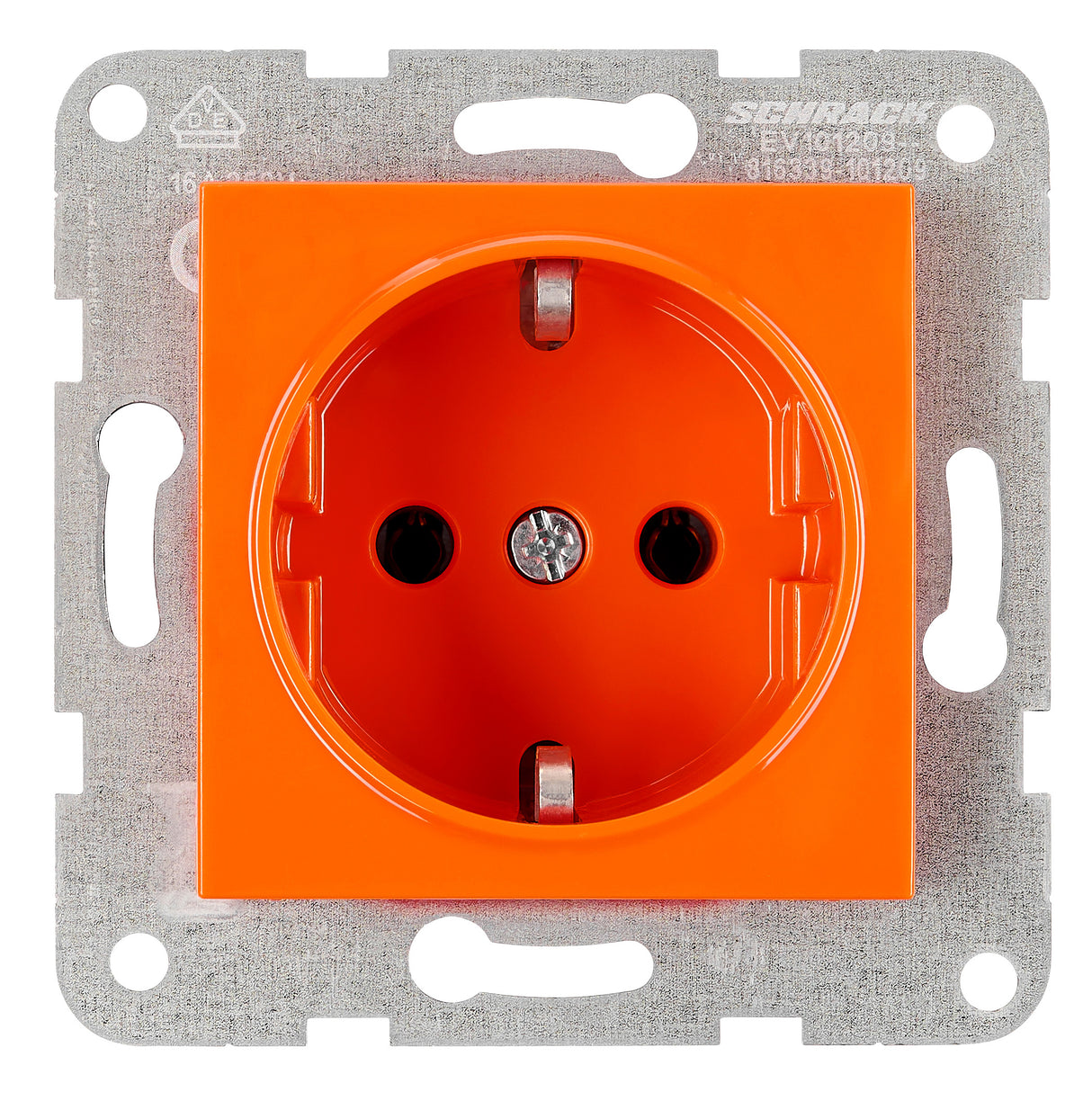 Steckdose, Steckklemmen, orange