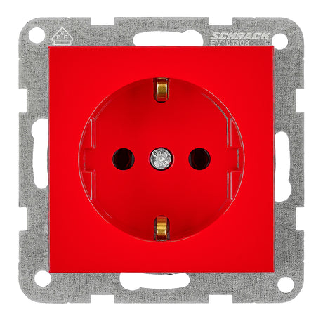 Steckdose, Schraubklemmen, rot