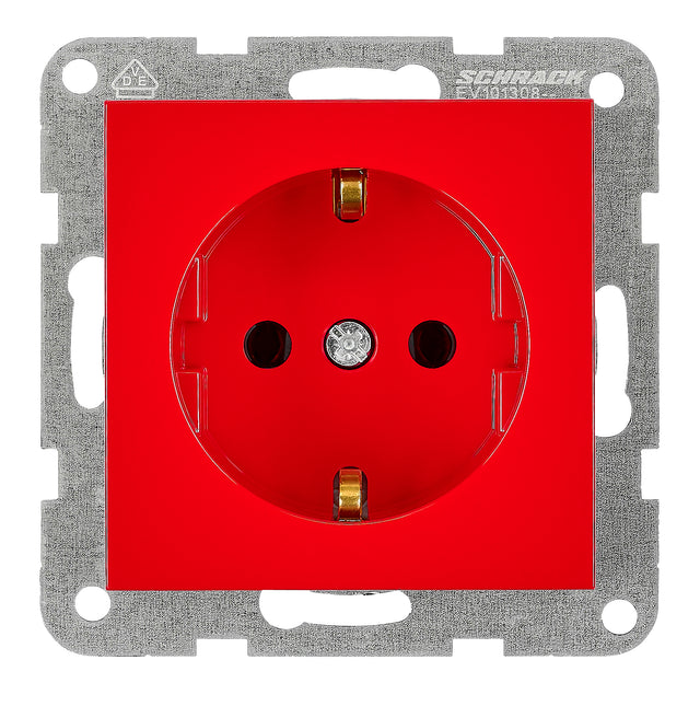 Steckdose, Schraubklemmen, rot