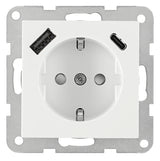 Steckdoseneinsatz mit USB Typ A+C, 2,1 A, weiß