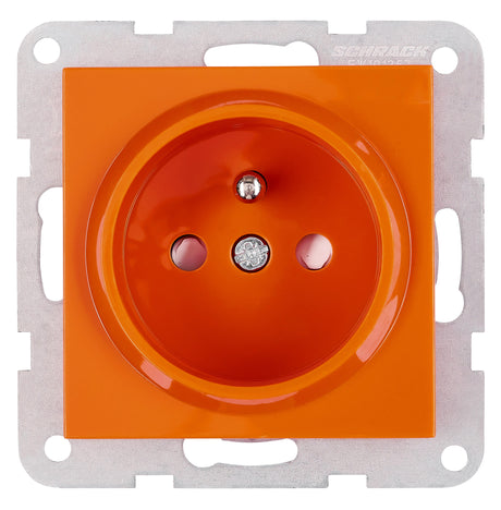 Steckdose m Erdungsstift, erh Berührungssch, Steckkl, orange