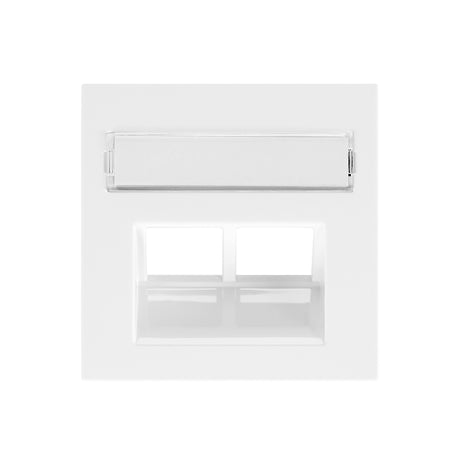 Abdeckung für RJ45 UAE Dose mit Schriftfeld, 2-fach, weiß