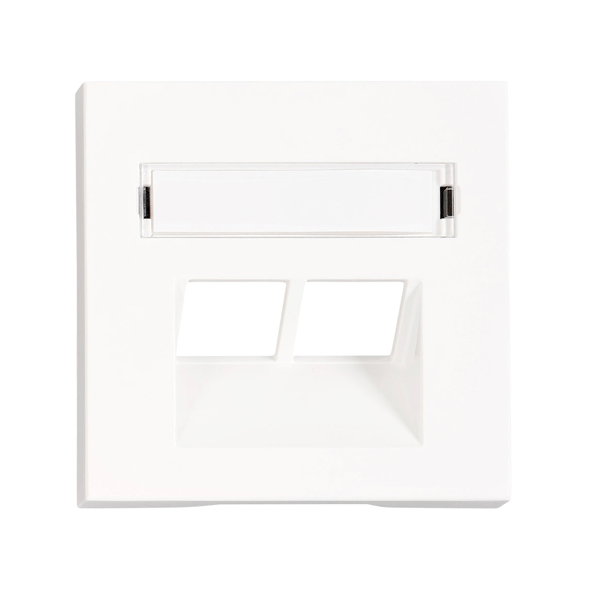 Abdeckung für RJ45 UAE Dose mit Schriftfeld, 2-fach, weiß