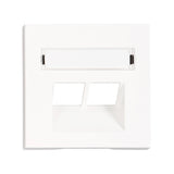 Abdeckung für RJ45 UAE Dose mit Schriftfeld, 2-fach, weiß