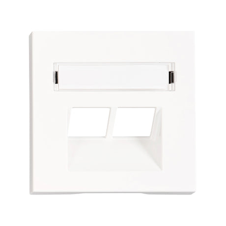 Abdeckung für RJ45 UAE Dose mit Schriftfeld, 2-fach, weiß