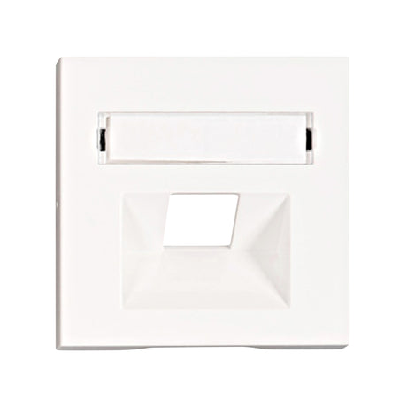 Abdeckung für RJ45 UAE Dose mit Schriftfeld, 1-fach, weiß