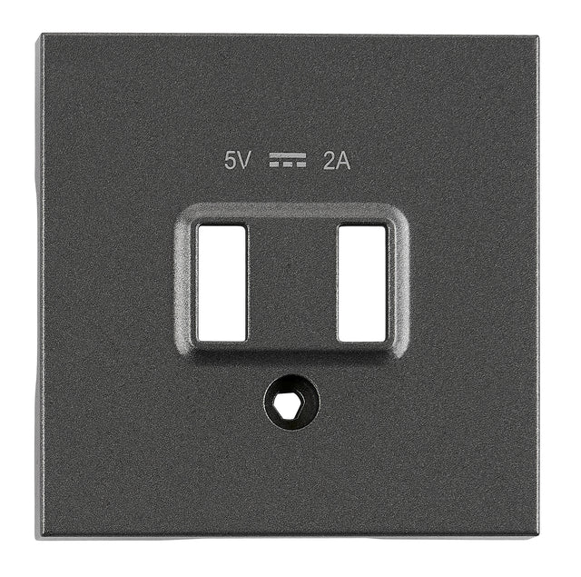 USB Ladesteckdosen-Abdeckung, anthrazit