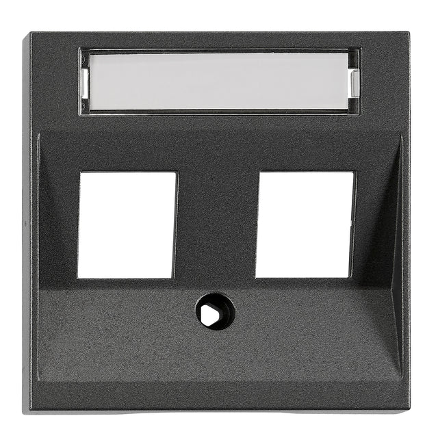 Abdeckung für RJ45 Toolless Line Module, 2-fach, anthrazit