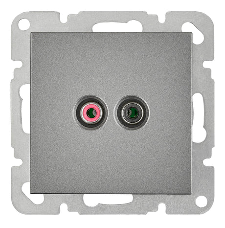 Foto: Cinch Audiosteckdose, Schraubklemme, anthrazit