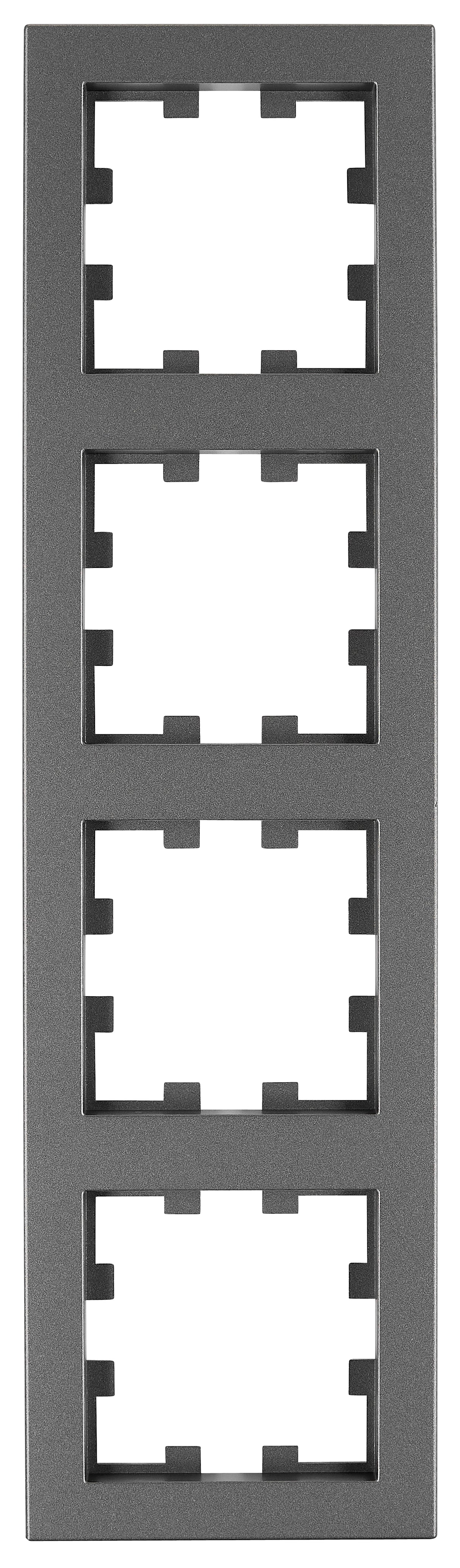 Rahmen 4-fach, Design CUBIC, anthrazit