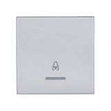 Wippe S 55 mit transparenter Linse, Symbol Glocke, Silber