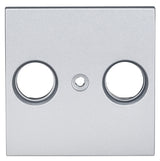 TV Abdeckung, 2-Loch, Silber