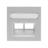 Abdeckung für RJ45 UAE Dose mit Schriftfeld, 2-fach, Silber