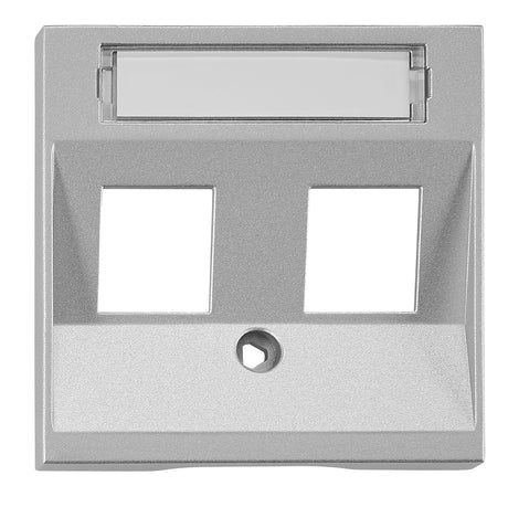 Abdeckung für RJ45 Toolless Line Module, 2-fach, Silber