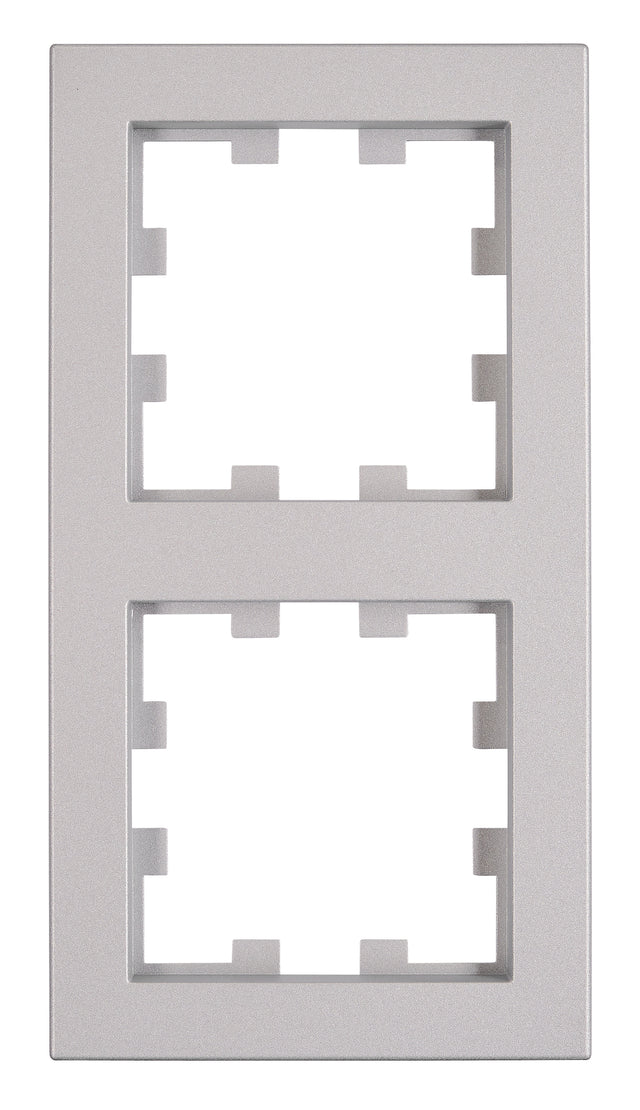 Rahmen 2-fach, Design CUBIC, Silber