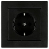 Set Steckdose VISIO S 55 DESIGN CUBIC, Steckklemmen, schwarz