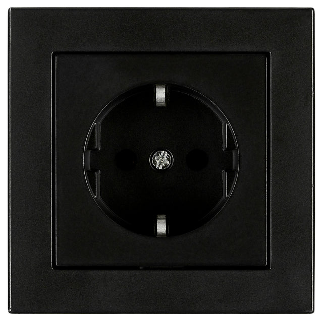 Set Steckdose VISIO S 55 DESIGN CUBIC, Steckklemmen, schwarz