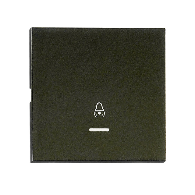 Wippe S 55 mit transp. Linse, Symbol Glocke, schwarz, matt