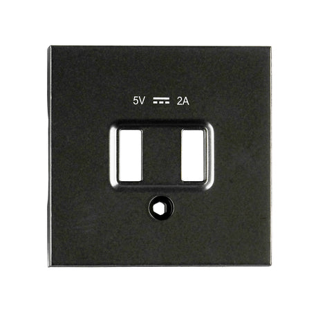USB Ladesteckdosen-Abdeckung, schwarz, matt
