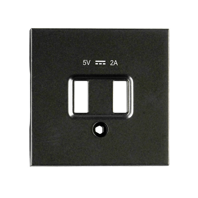 USB Ladesteckdosen-Abdeckung, schwarz, matt