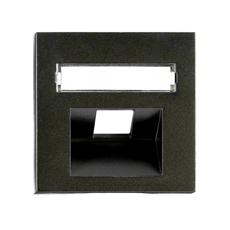 Abd. für RJ45 UAE Dose mit Schriftfeld, 1-fach, schwarz,matt