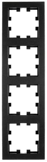 Rahmen 4-fach, Design CUBIC, schwarz, matt