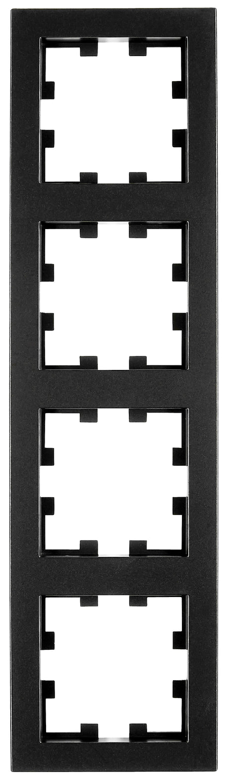Rahmen 4-fach, Design CUBIC, schwarz, matt