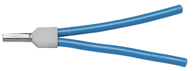 Foto: Aderendhülse isoliert, Duo 2x0,75mm², L1=15mm