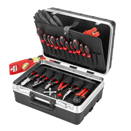 Techniker Koffer Industrie mit Trolley PRO, m. 20 Werkzeugen