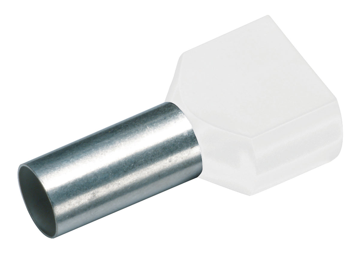 Aderendhülse isoliert, Duo 2x0,5mm², L1=8mm, weiß