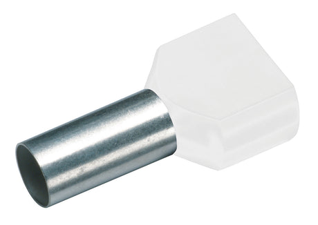 Foto: Aderendhülse isoliert, Duo 2x0,5mm², L1=8mm, weiß