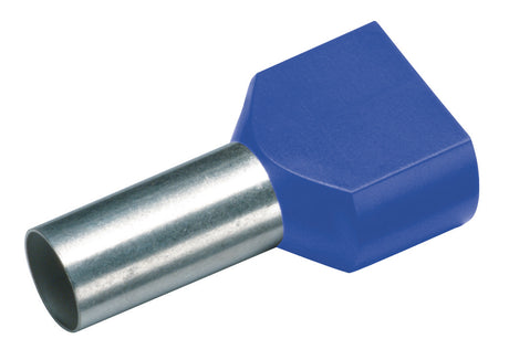 Foto: Aderendhülse isoliert, Duo 2x16mm², L1=14mm, blau