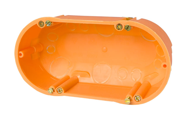 Hohlwanddose 2fach, 2xd68xt47mm, orange, PP