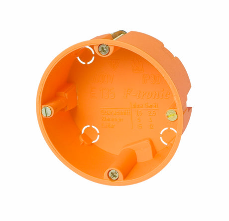 Hohlwanddose d68xt35mm, orange, PP