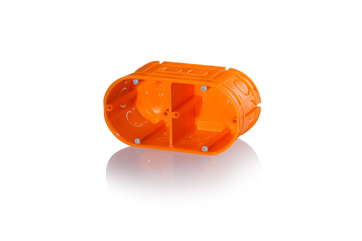Unterputzgerätedose massiv, 2-fach, 2x ø 60, t=63mm